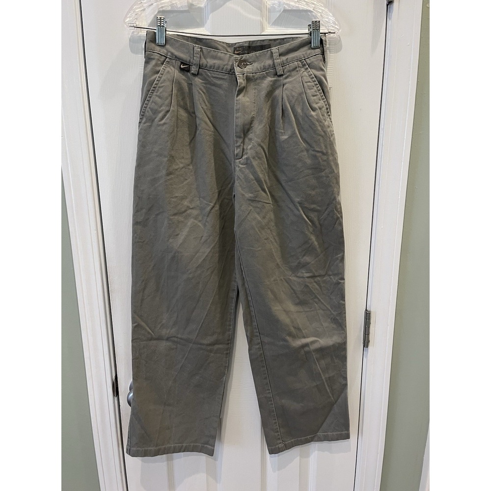 Nike Air-Revolt Jeans Made in USA RARE Mens 28 Grey Pleated Khakis Vintage 90's